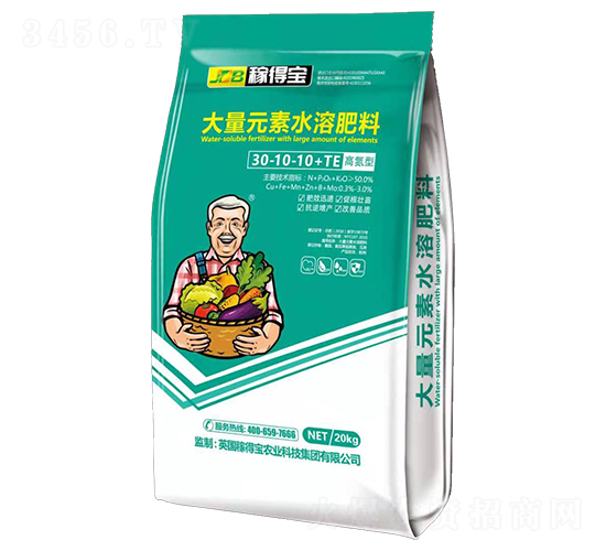 20kg�ߵ��ʹ���Ԫ��ˮ�ܷ���30-10-10+TE-�ڵñ�����